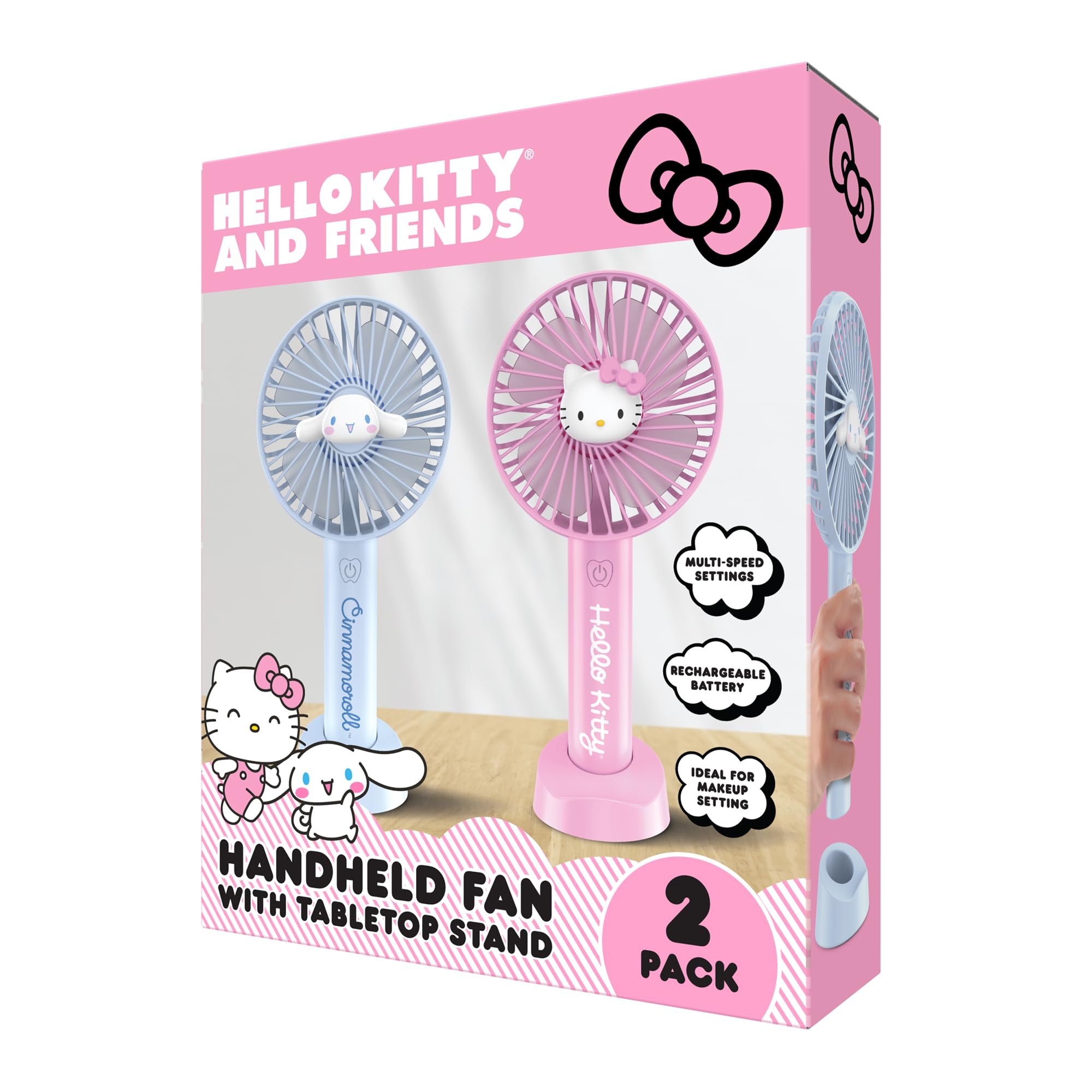 Amazon.com: Hello Kitty 2-Pack Handheld Fan with Tabletop Stand